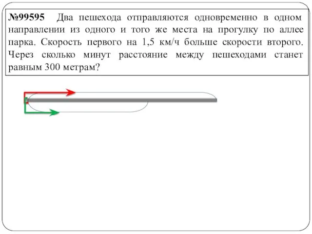 №99595 Два пешехода отправляются одновременно в одном направлении из одного