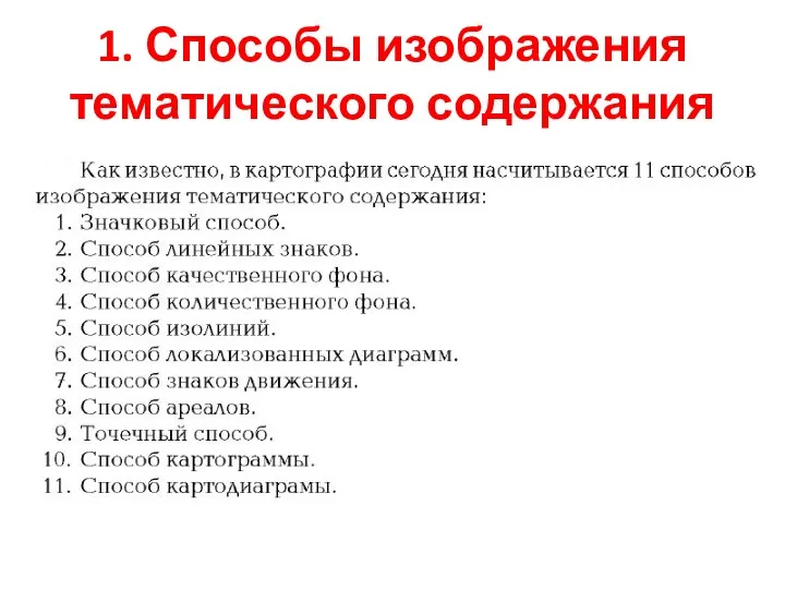 1. Способы изображения тематического содержания