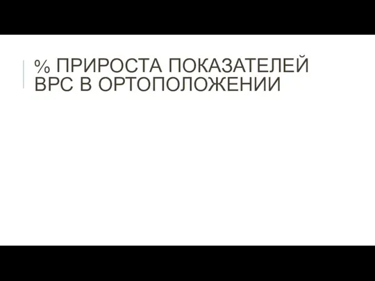 % ПРИРОСТА ПОКАЗАТЕЛЕЙ ВРС В ОРТОПОЛОЖЕНИИ