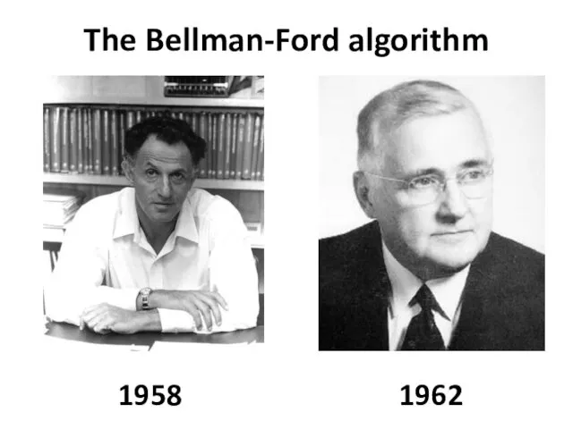 The Bellman-Ford algorithm 1958 1962