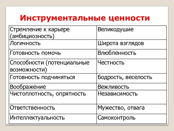 Инструментальные ценности