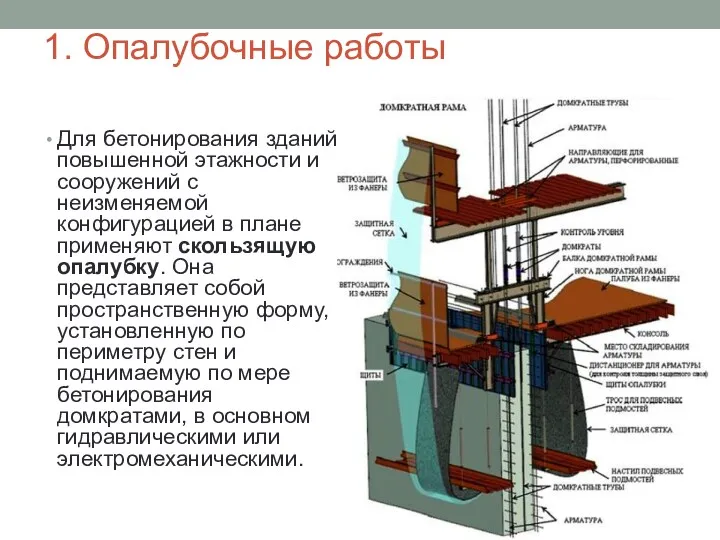 Для бетонирования зданий повышенной этажности и сооружений с неизменяемой конфигурацией