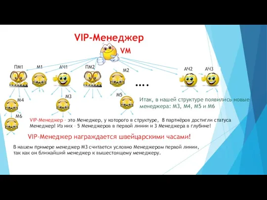 VIP-Менеджер ПМ1 ПМ2 VМ М1 М2 АЧ1 АЧ2 АЧ3 ….