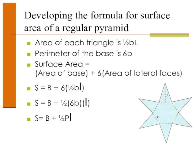 Developing the formula for surface area of a regular pyramid