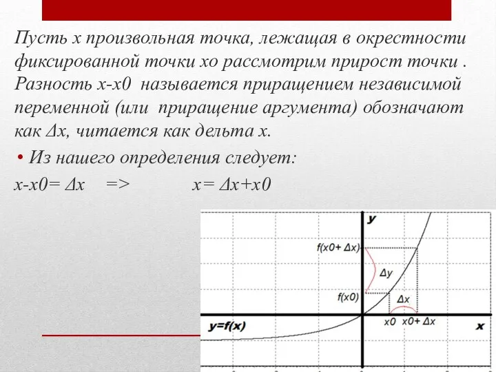 Пусть х произвольная точка, лежащая в окрестности фиксированной точки хо