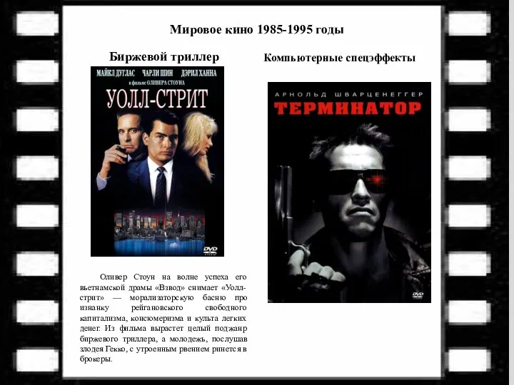 Биржевой триллер Мировое кино 1985-1995 годы Оливер Стоун на волне