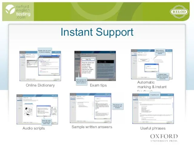 Instant Support Online Dictionary Exam tips Sample written answers Audio