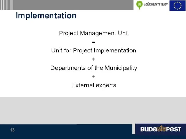 Implementation Project Management Unit = Unit for Project Implementation +