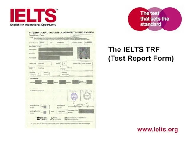 The IELTS TRF (Test Report Form)