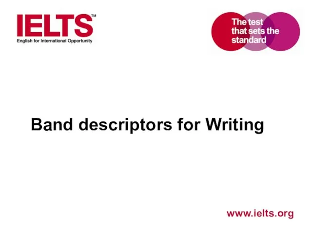 Band descriptors for Writing