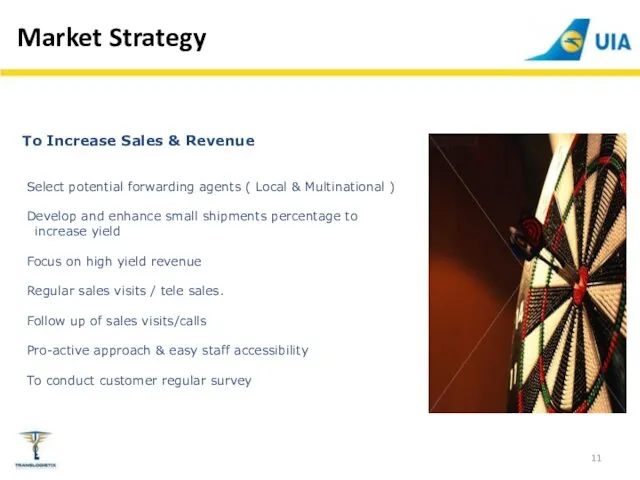 Market Strategy To Increase Sales & Revenue Select potential forwarding agents ( Local