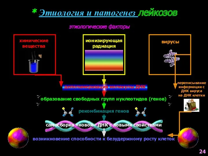 деполимеризация молекулы ДНК * Этиология и патогенез лейкозов химические вещества