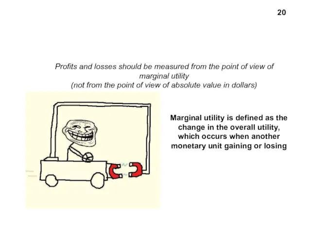 Profits and losses should be measured from the point of view of marginal