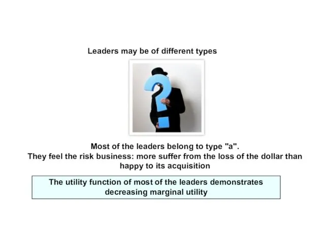 Leaders may be of different types Most of the leaders belong to type