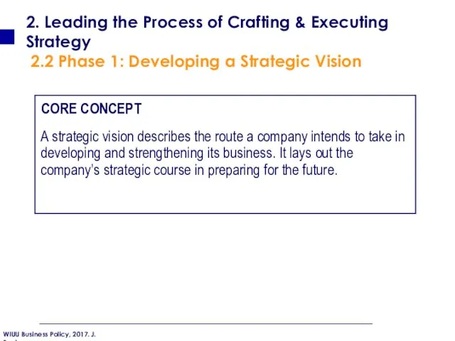 2. Leading the Process of Crafting & Executing Strategy 2.2