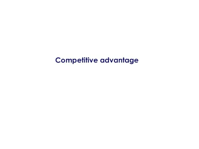 Competitive advantage