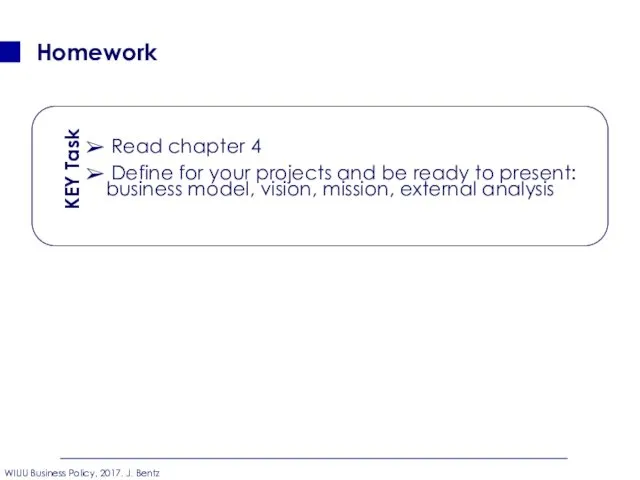 Homework Read chapter 4 Define for your projects and be