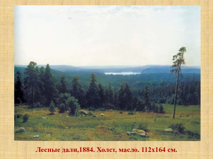 Лесные дали,1884. Холст, масло. 112х164 см.