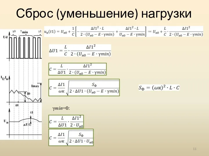 Сброс (уменьшение) нагрузки γmin=0: