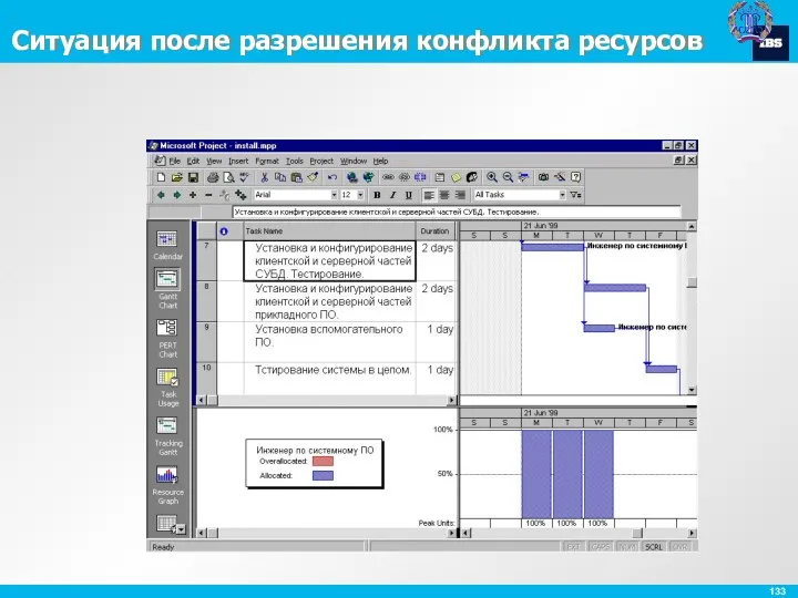 Ситуация после разрешения конфликта ресурсов