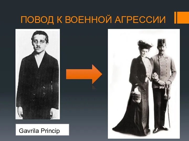 ПОВОД К ВОЕННОЙ АГРЕССИИ Gavrila Princip