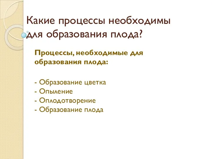 Какие процессы необходимы для образования плода? Процессы, необходимые для образования