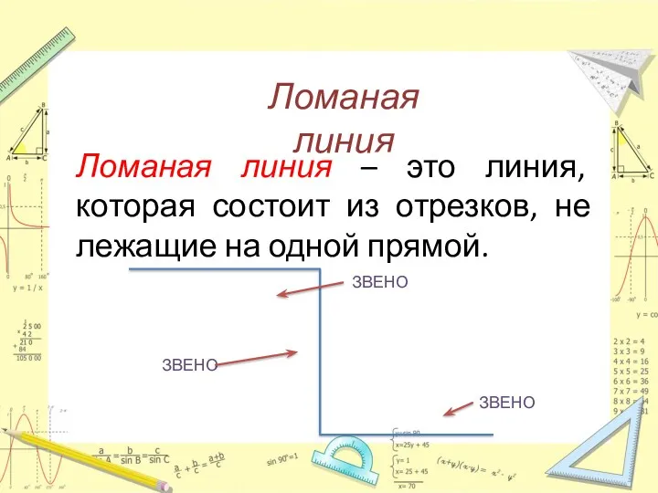 Ломаная линия Ломаная линия – это линия, которая состоит из