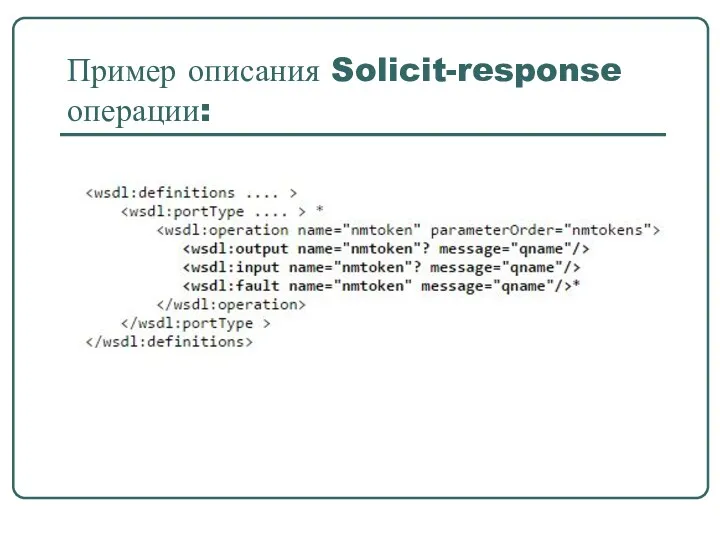 Пример описания Solicit-response операции: