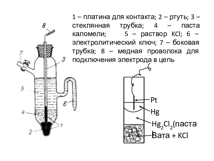 1 – платина для контакта; 2 – ртуть; 3 –