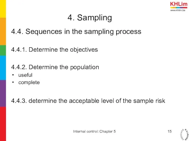 4. Sampling 4.4. Sequences in the sampling process 4.4.1. Determine