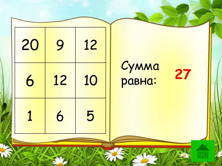 Сумма равна: 27