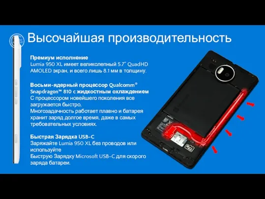 Премиум исполнение Lumia 950 XL имеет великолепный 5.7” QuadHD AMOLED