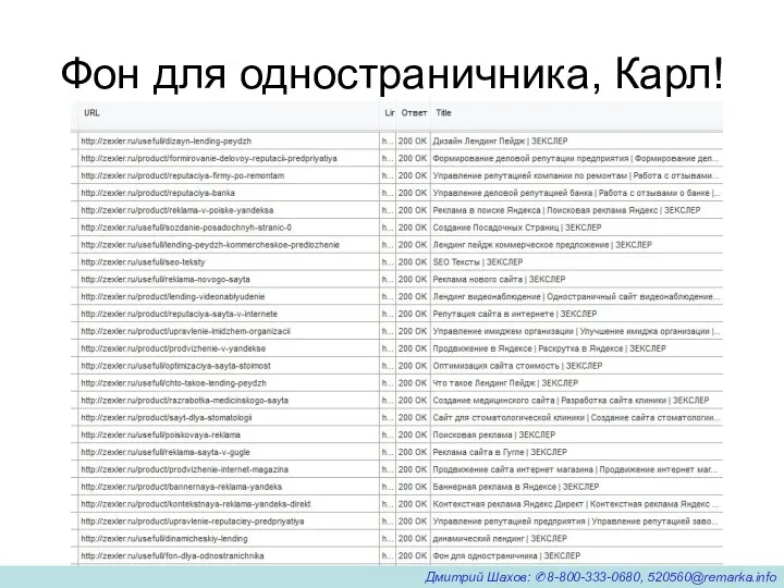 Фон для одностраничника, Карл! Дмитрий Шахов: ✆8-800-333-0680, 520560@remarka.info