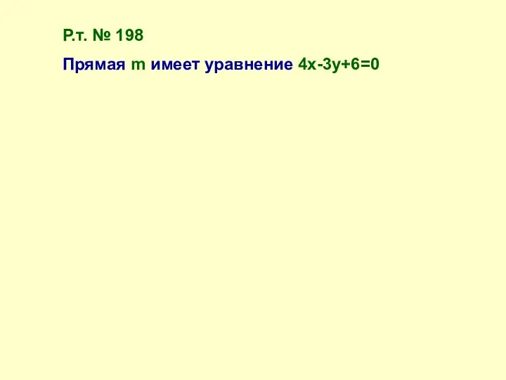 Р.т. № 198 Прямая m имеет уравнение 4х-3y+6=0