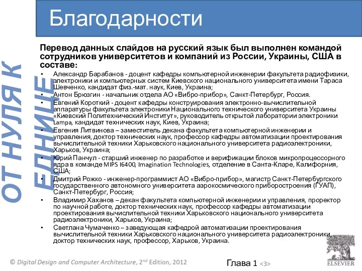 Благодарности Перевод данных слайдов на русский язык был выполнен командой