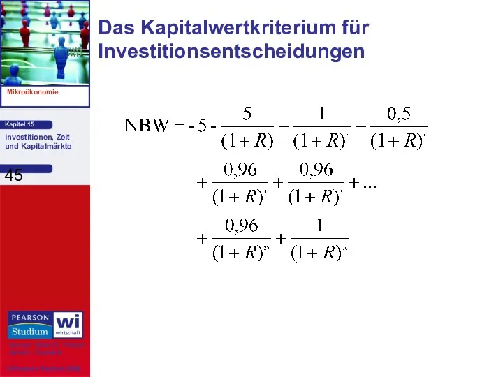 Das Kapitalwertkriterium für Investitionsentscheidungen