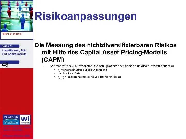 Risikoanpassungen Die Messung des nichtdiversifizierbaren Risikos mit Hilfe des Capital