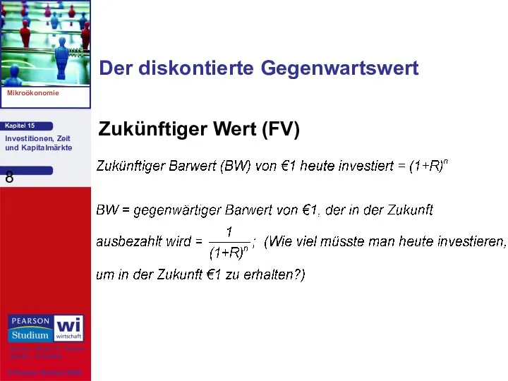 Der diskontierte Gegenwartswert Zukünftiger Wert (FV)