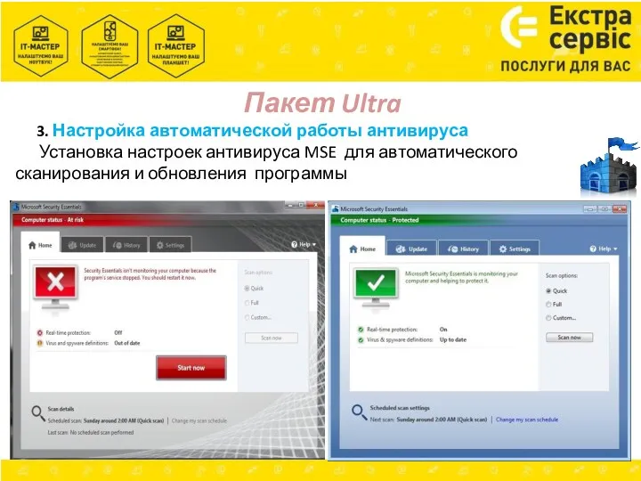 Пакет Ultra 3. Настройка автоматической работы антивируса Установка настроек антивируса