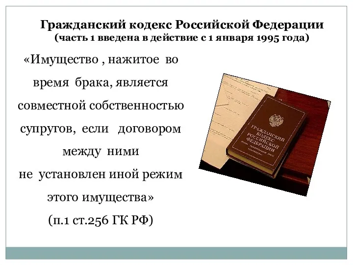 Гражданский кодекс Российской Федерации (часть 1 введена в действие с 1 января 1995