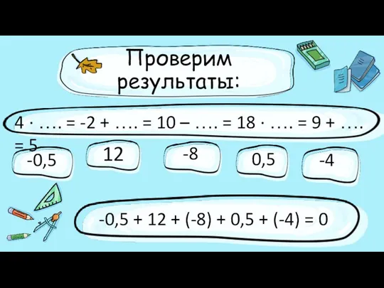 Проверим результаты: -0,5 12 -8 0,5 -4 4 · ….