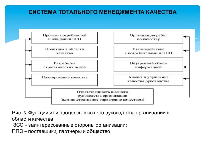 СИСТЕМА ТОТАЛЬНОГО МЕНЕДЖМЕНТА КАЧЕСТВА Рис. 3. Функции или процессы высшего