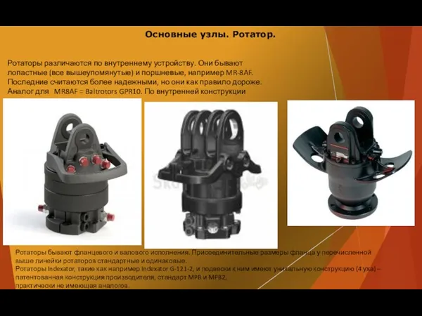 Основные узлы. Ротатор. Ротаторы различаются по внутреннему устройству. Они бывают