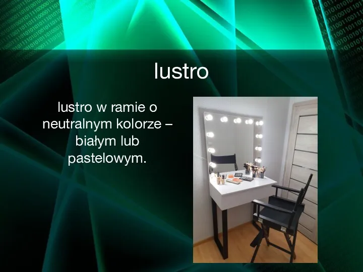 lustro lustro w ramie o neutralnym kolorze – białym lub pastelowym.