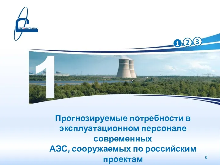 1 2 3 Прогнозируемые потребности в эксплуатационном персонале современных АЭС, сооружаемых по российским проектам