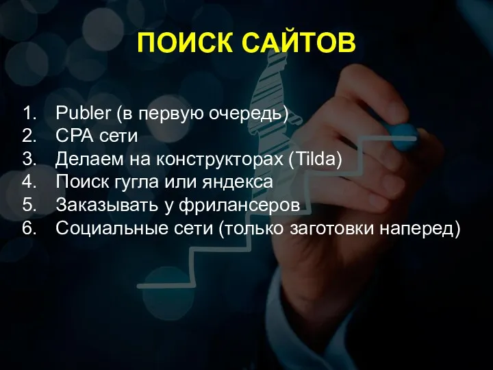 ПОИСК САЙТОВ Publer (в первую очередь) СРА сети Делаем на