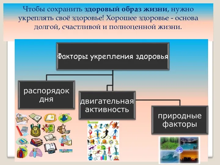 Чтобы сохранить здоровый образ жизни, нужно укреплять своё здоровье! Хорошее