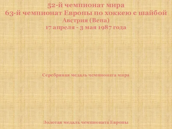 52-й чемпионат мира 63-й чемпионат Европы по хоккею с шайбой