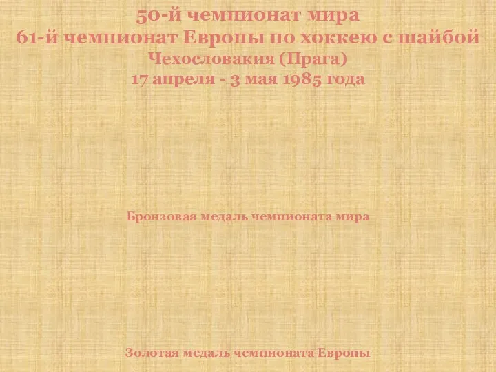 50-й чемпионат мира 61-й чемпионат Европы по хоккею с шайбой