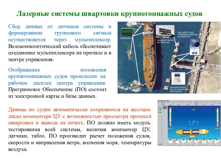 Лазерные системы швартовки крупнотоннажных судов Сбор данных от датчиков системы